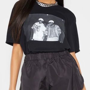 Black Biggie Print Oversized T-Shirt Size L